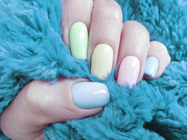 Handen Manicure Bont Gekleurd — Stockfoto