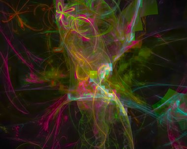 Soyut Dijital fraktal, fantezi designrender, hareket, girdap