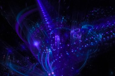 soyut dijital fraktal fantezi tasarım deseni modern