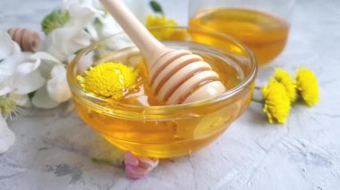 fresh honey flowering cherry dandelion slow motion