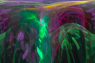 soyut dijital fraktal fantezi tasarımı 