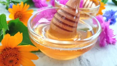 beton arka plan üzerinde taze bal çiçeği calendula