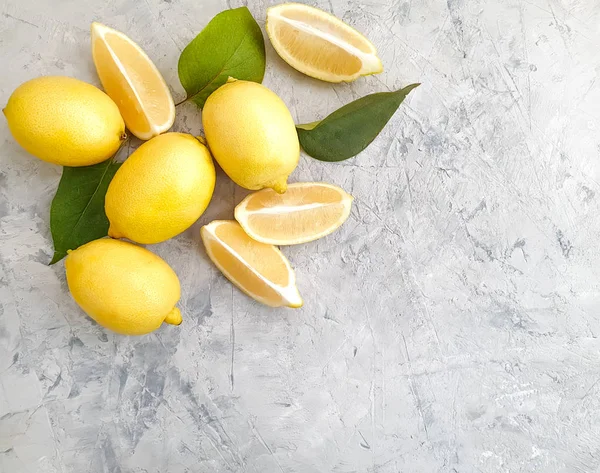 Fresh Lemon Concrete Background — Stock Photo, Image