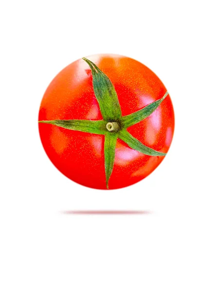 Tomate Mûre Isolée Sur Fond Blanc — Photo