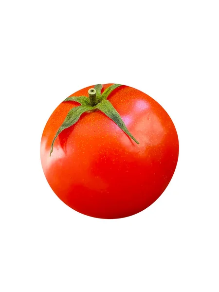 Tomate Maduro Isolado Sobre Fundo Branco — Fotografia de Stock