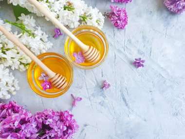 Beton zeminde taze bal çiçeği leylağı