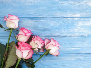 Ahşap arkaplan çerçevesinde çiçek gülü