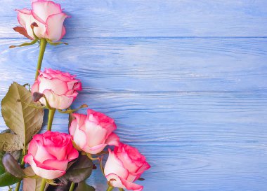 Ahşap arkaplan çerçevesinde çiçek gülü