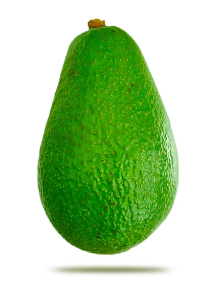 Grüne Ganze Avocado Auf Weißem Hintergrund — Stockfoto