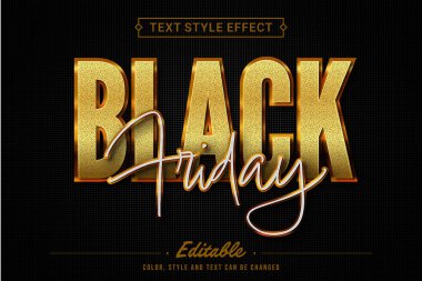 Düzenlenebilir Kara Cuma Altın Parıltı Metin Stili Tanıtım Efekti