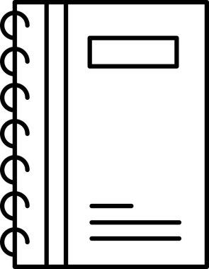 Notebook Icon for Study Writing and Notes. Line art notebook or diary icon symbolizing study writing planning note taking and education resources for schools colleges and training purposes.