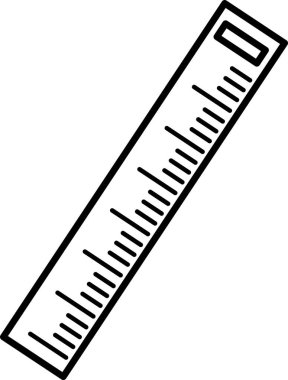 Ruler Icon for Measurement and Education. Line art ruler or scale icon symbolizing measurement accuracy geometry and study tools for education school projects design work and engineering purposes.