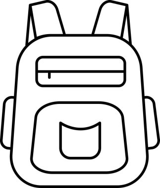 Backpack School Bag Icon for Education and Student Learning. Line art backpack school bag icon for student education classroom learning travel and academic use in apps websites presentations and branding.