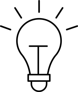 Light Bulb Icon for Education Knowledge Creativity and Innovation. Line art light bulb icon for education ideas innovation creativity knowledge learning research and professional training design.