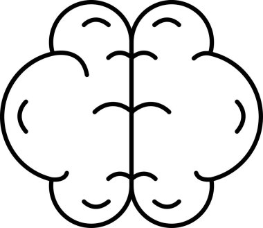 Brain Icon for Education Thinking Knowledge and Creative Learning. Line art brain icon for education thinking creativity innovation knowledge learning process and professional training use.