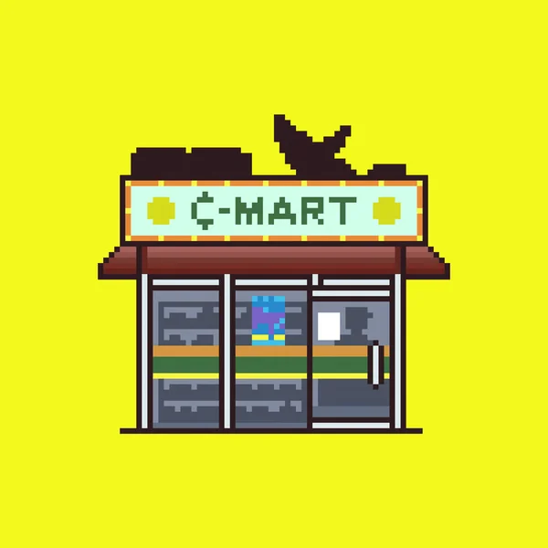 Minimarket mağaza pikseli sanat