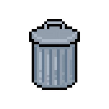 trash garbage can pixel art