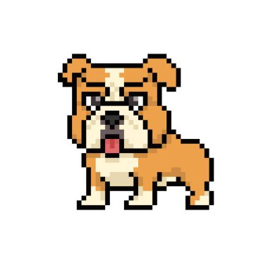 bulldog cute draw pixel art