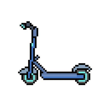 kick scooter icon pixel art