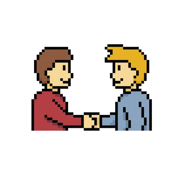 deal handshake draw pixel art