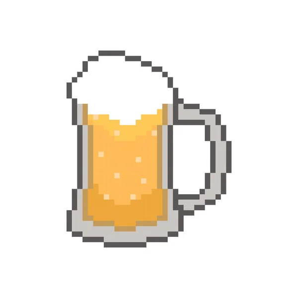 full glass of beer pixel art
