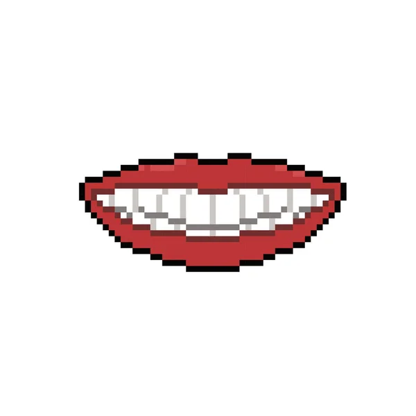 mouth and tooth in pixel art
