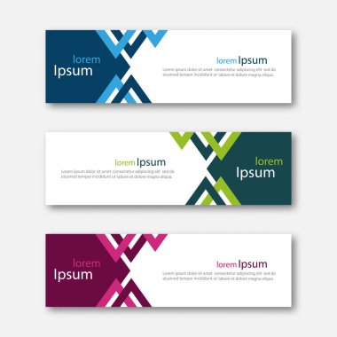 Soyut Tasarım afiş şablon kümesi. Üç farklı renk. Vektör çizim.