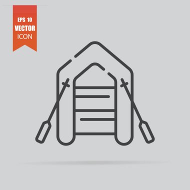 Düz stil gri arka plan üzerinde izole simgesinde şişme bot.