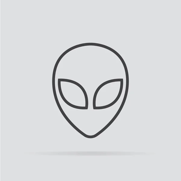 Icône extraterrestre en style plat isolé sur fond gris . — Image vectorielle