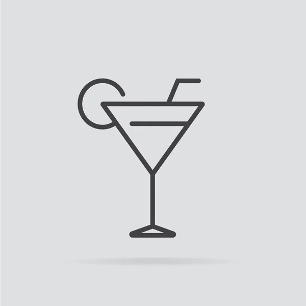 Icône de cocktail dans un style plat isolé sur fond gris . — Image vectorielle