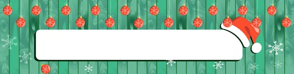 ahşap arka plan Christmas banner, yeni yıl tasarım Noel çelenk ile. illüstrasyon, .