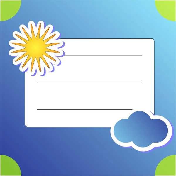 template post for Groundhog Day - cartoon stickers holiday illustration design with sun and clouds. Second February greeting poster, banner, postcard, scrapbook.
