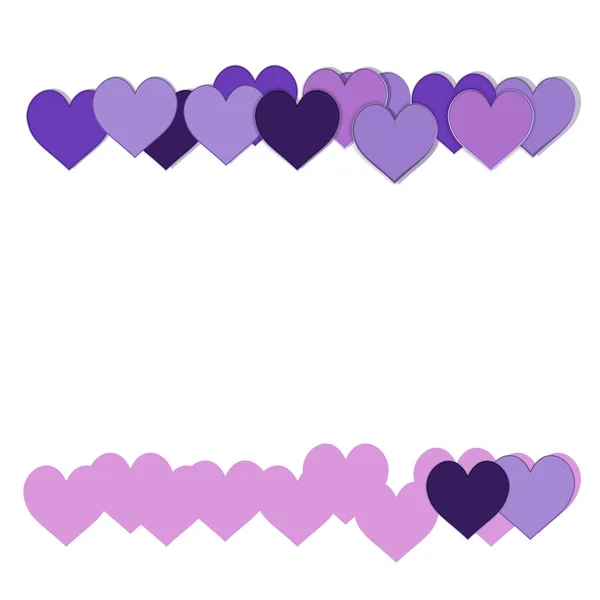 Banner sjabloon met violet hart. Voor de media, print, flyer. decoratie tijdschrift, boekje, cover, posterontwerp, web groen en violet. Illustratie — Stockfoto