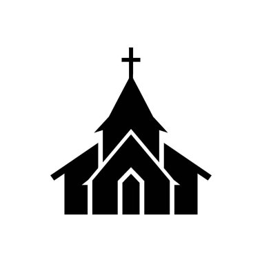 Çan kulesinin tepesinde belirgin bir haç bulunan siyah bir kilisenin silueti ve hoş geldin kemerli girişi. Bu sembol inancı, toplumu ve ruhani buluşmayı temsil ediyor..