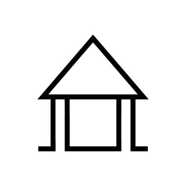 Bir evin temel yapısını tasvir eden minimalist, tek satırlık bir çizim tasarım uygulamalarında çok yönlülük için temiz beyaz bir arkaplan üzerine sunulmuştur..