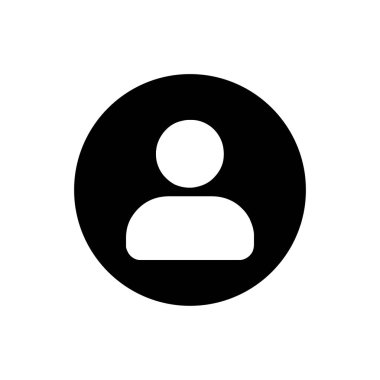 Tek bir minimalist kullanıcı profili simgesi siyah beyaz olarak sunuluyor. Simge, temiz beyaz bir arkaplanda izole edilmiş bir çemberin içindeki bir kişinin siluetini içeriyor..