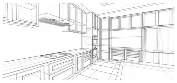 Design de interiores: cozinha — Fotografia de Stock