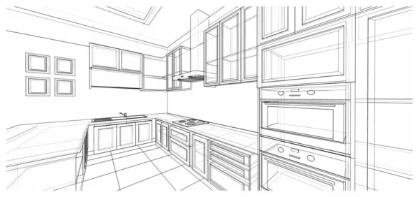 Innenausbau: Küche Stockbild