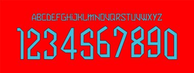 font vector England away 2022, font football sports style letters and numbers for soccer team, font England.