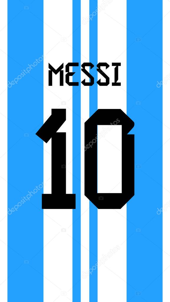 Vector jersey 2022 Messi in Argentina number 10