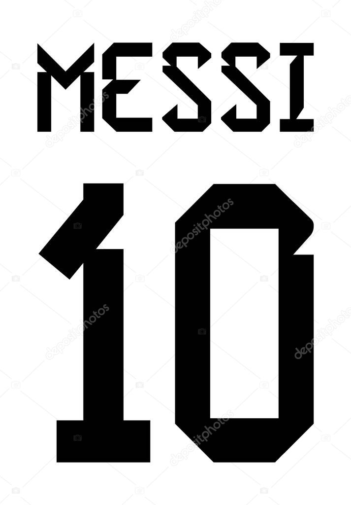 Vector jersey 2022 Messi in Argentina number 10