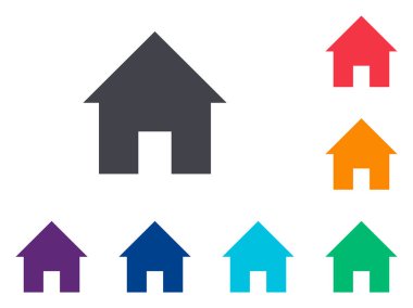 home icon, red, purple, blue, green and orange.