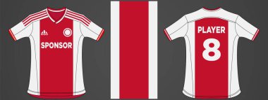 Football Jersey red and white, jersey pattern
