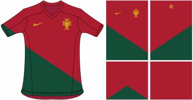 Jersey Portugal 2022 Home, red and green jersey