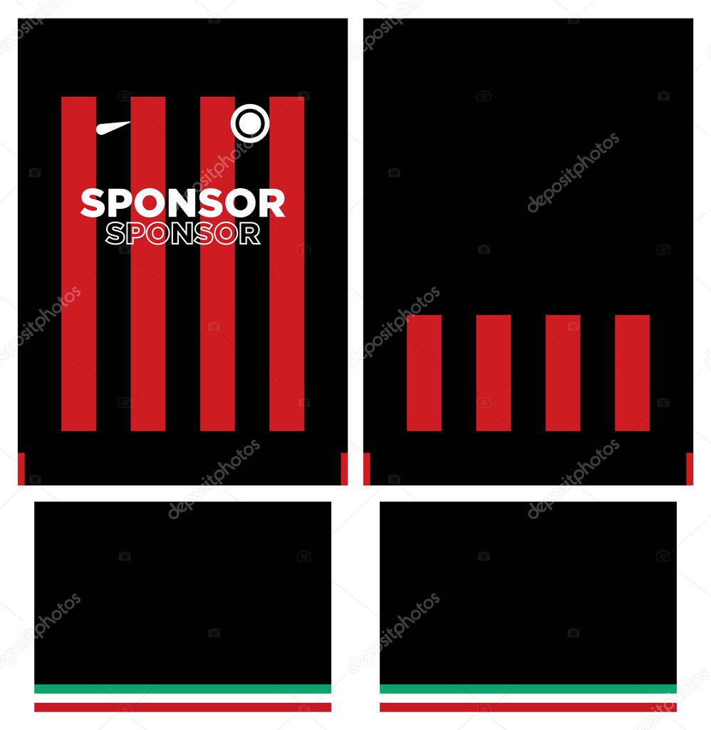 019 Jersey Ac Milan 2023 Home , black and red jersey design