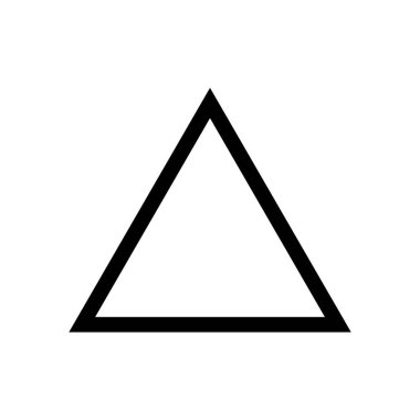 Triangle up arrow or pyramid line art vector icon for apps and websites, black and white Triangle.