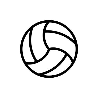 outline volleyball icon, circle or round shape.