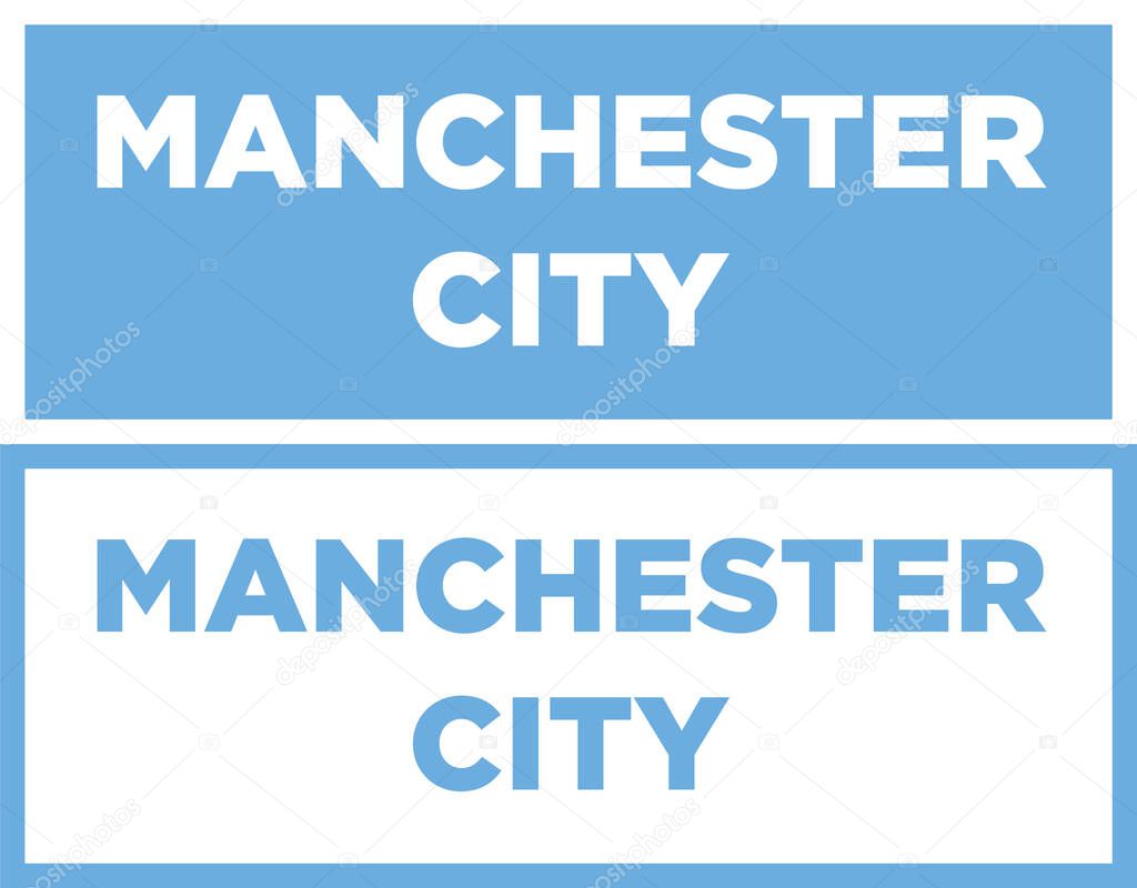 Manchester City Typography Style, Manchester City letters.