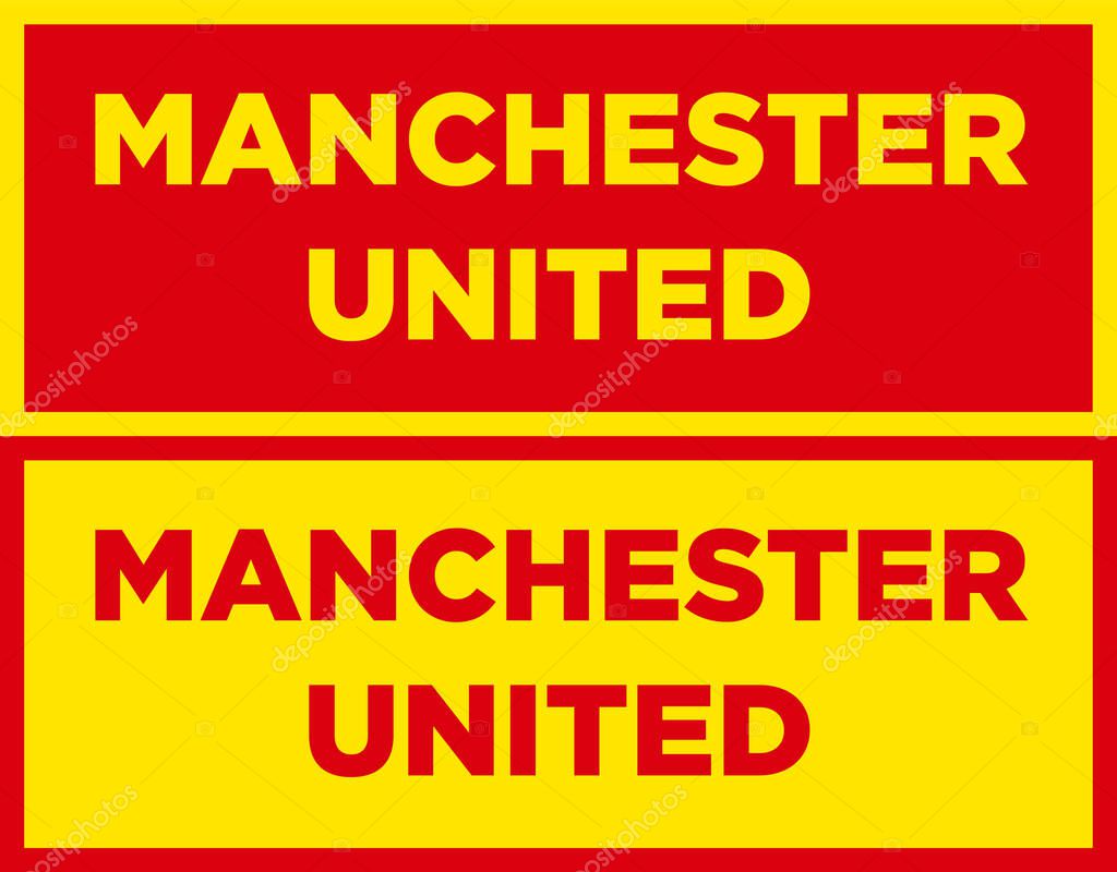 Manchester United Typography Style, Manchester United letters.