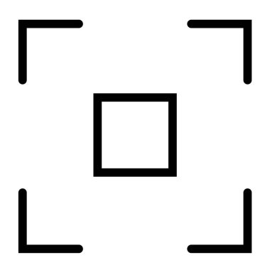 Kamera Görüntü Bulucularının Doğrusal Vektör Simgeleri. Otomatik Odaklanma İzole Koleksiyonu Beyaz Arkaplanda Resim Çizgisi.